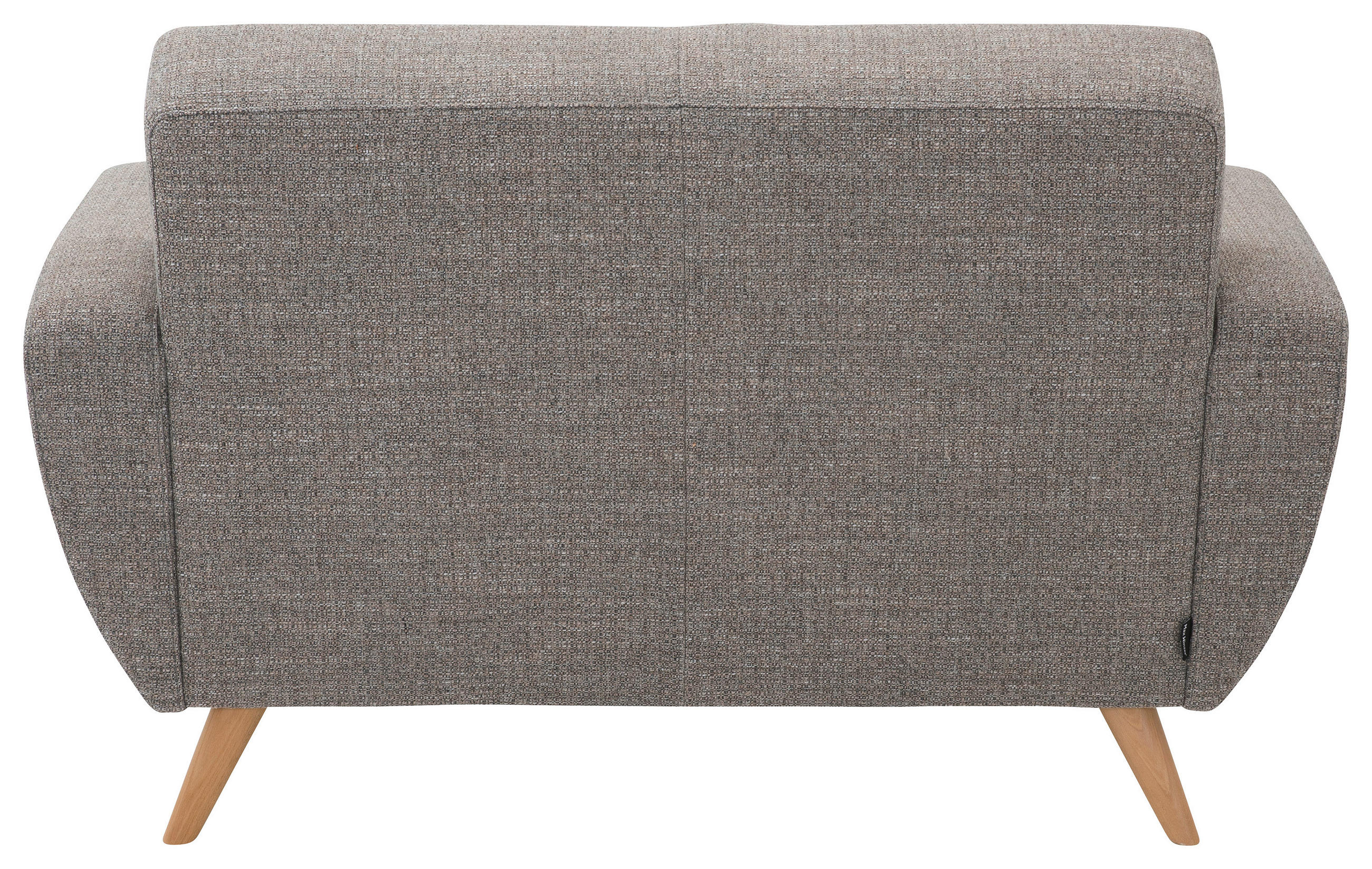 ZWEISITZER-SOFA Flachgewebe Grau  - Naturfarben/Grau, Design, Holz/Textil (136/85/82cm) - Max Winzer