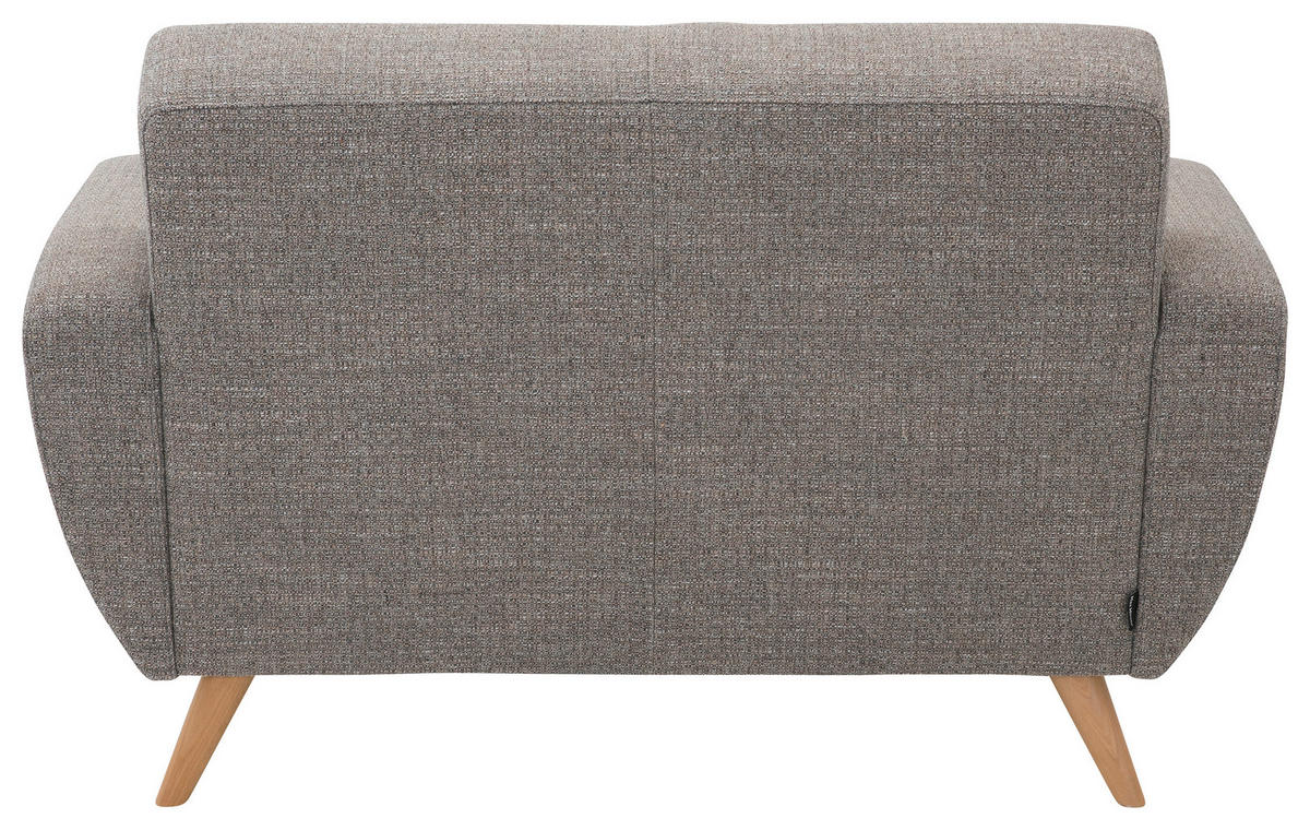 2-SITZER-SOFA in Flachgewebe Grau  - Naturfarben/Grau, Design, Holz/Textil (136/85/82cm) - Max Winzer