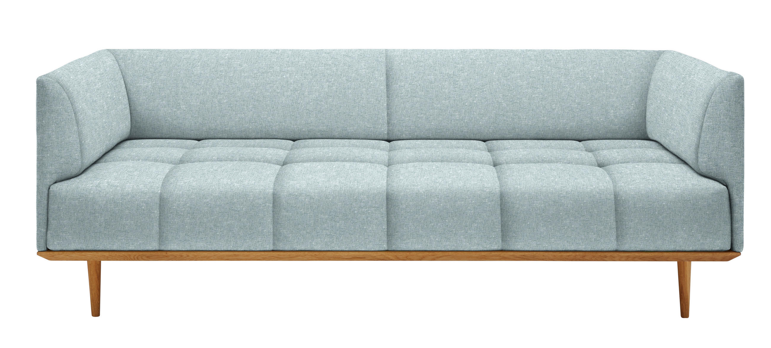 BIGSOFA Flachgewebe Hellblau  - Hellblau, Modern, Holz/Textil (220/77/120cm) - Joka