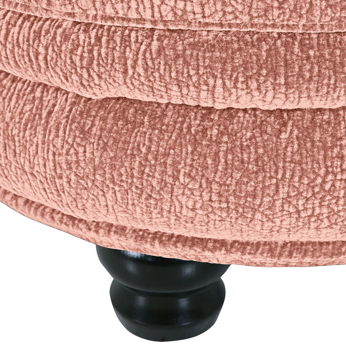 TABOURET in Textil Altrosa  - Schwarz/Altrosa, Romantik / Landhaus, Holz/Textil (74/50cm) - Landscape