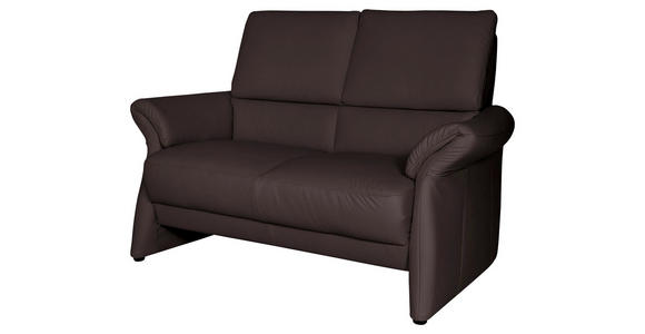 ZWEISITZER-SOFA in Leder Dunkelbraun - Dunkelbraun/Schwarz, Design, Leder/Kunststoff (155/98/90cm) - Cantus