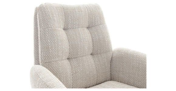 ARMLEHNSTUHL  Stoffauswahl, Typenauswahl, Sitzfläche 360° drehbar Webstoff  - Creme/Schwarz, Design, Textil/Metall (66/95/74cm) - Novel