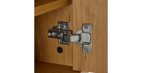 LOWBOARD Line in 150/50/40 cm - Eichefarben/Schwarz, Design, Holzwerkstoff/Metall (150/50/40cm) - Carryhome