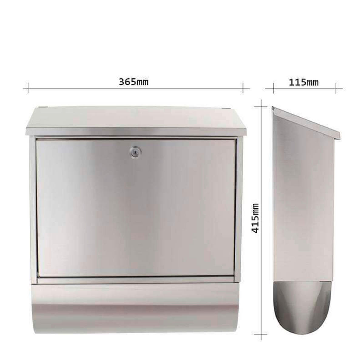 BRIEFKASTEN Edelstahlfarben  - Edelstahlfarben, KONVENTIONELL, Metall (36.5/41.5/11.5cm) - ROTTNER