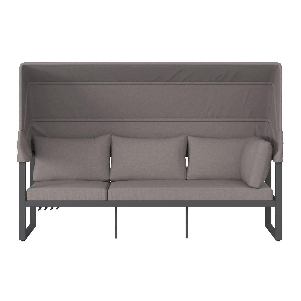 LOUNGE GARNITURA  antracit, taupe, boje tikovine   - boje tikovine/taupe, Konvencionalno, drvo/metal (213/146/120cm) - Ambia Garden