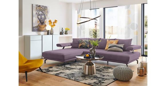 ECKSOFA in Mikrofaser Lila, Flieder 224/305 cm - Lila/Flieder, Design, Textil/Metall (224/305cm) - Dieter Knoll