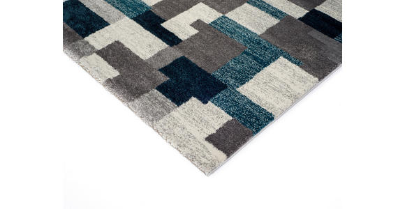 WEBTEPPICH 160/230 cm Astor Grid Grau, Petrol  - Petrol/Grau, KONVENTIONELL, Textil (160/230cm) - Novel