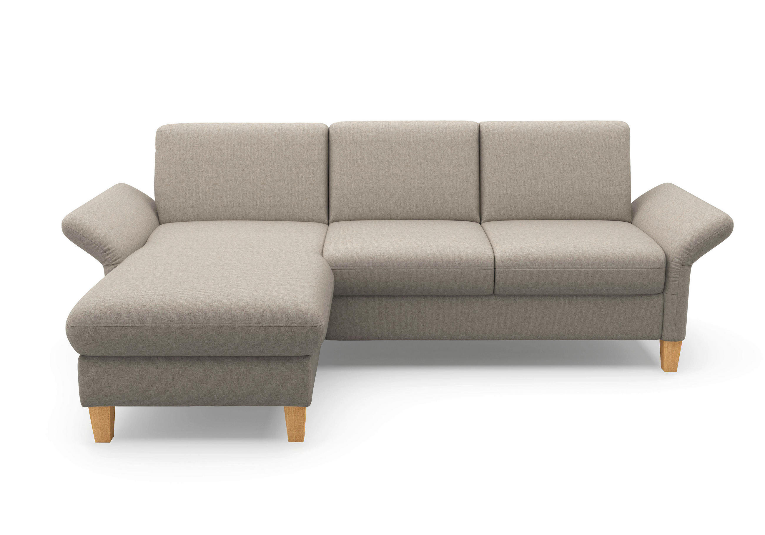 ECKSOFA ROCHELLE E Taupe Flachgewebe  - Taupe/Eichefarben, KONVENTIONELL, Holz/Textil (164/251cm) - Sit & More