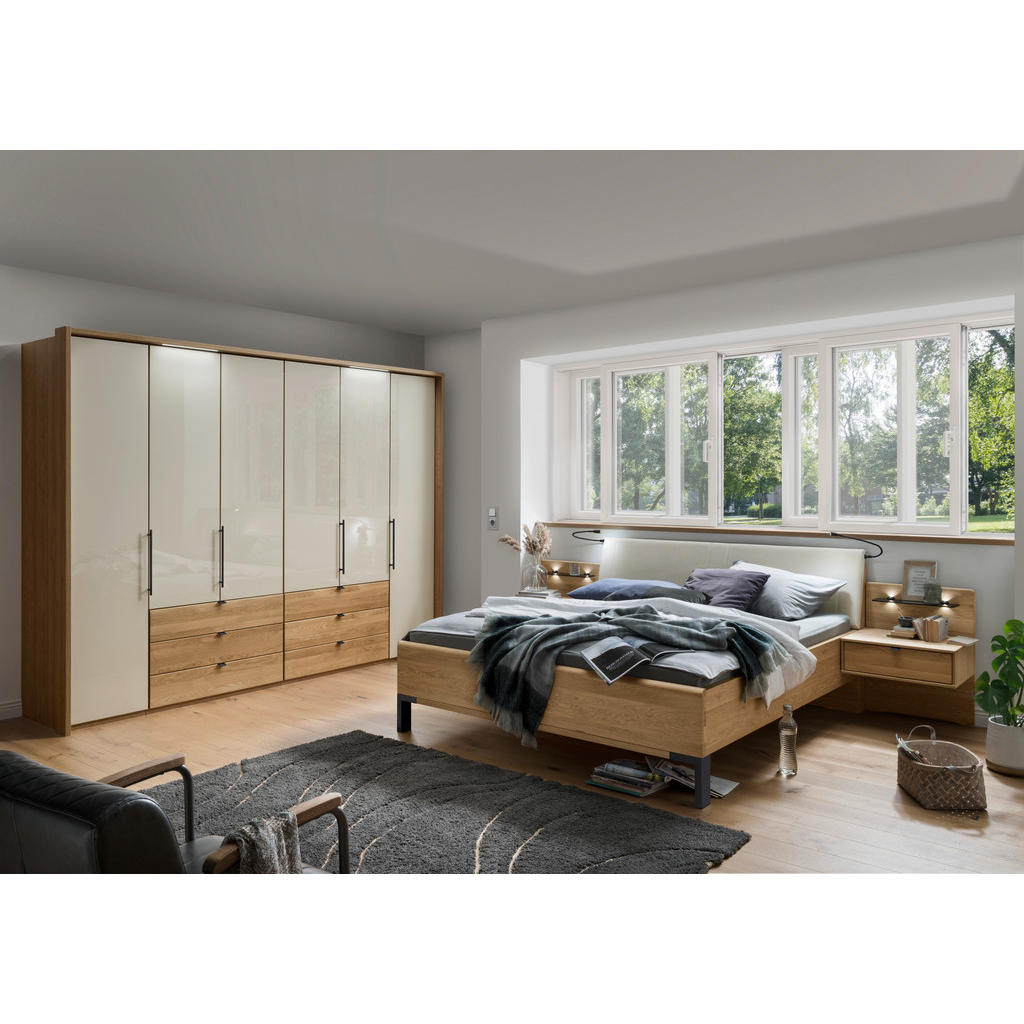 Thumbnail - Dieter Knoll Drehtürenschrank, Eiche, Champagner, Metall, Eiche, 8 Fächer, 6 Schubladen, 300x216x58 cm, Beimöbel erhältl...