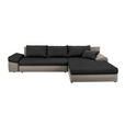 ECKSOFA Schwarz, Beige Webstoff  - Beige/Schwarz, Design, Kunststoff/Textil (313/215cm) - Carryhome