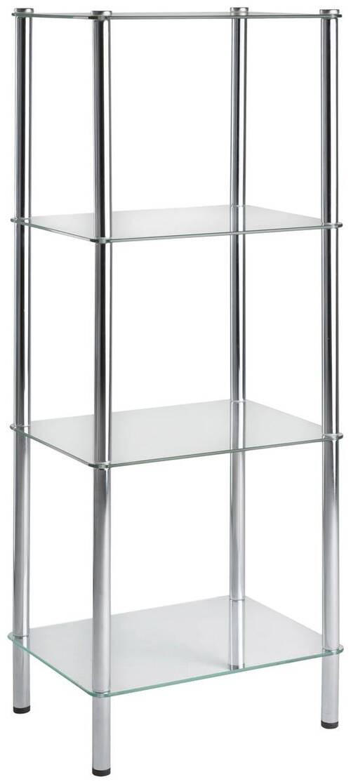 REGÁL, barvy chromu, 40/104/30 cm - barvy chromu, Design, kov/sklo (40/104/30cm)