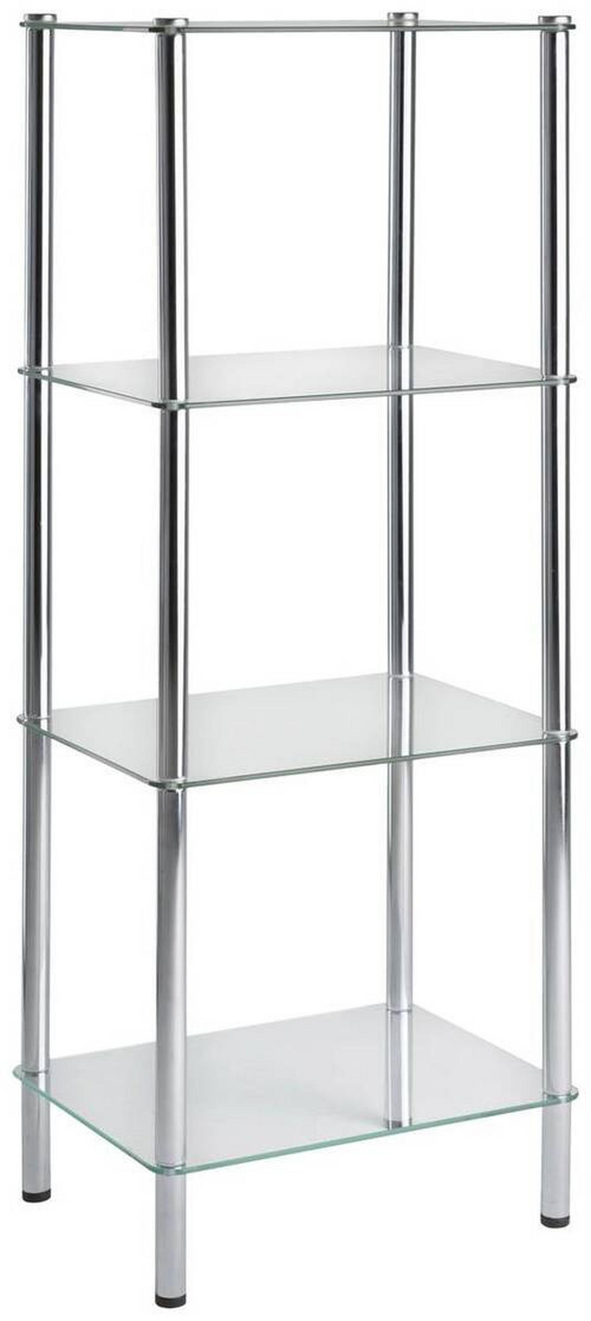 REGÁL, barvy chromu, 40/104/30 cm - barvy chromu, Design, kov/sklo (40/104/30cm)