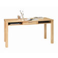 SCHREIBTISCH 150/70/76 cm  in Kernbuche  - Chromfarben/Kernbuche, Natur, Holz/Metall (150/70/76cm) - Linea Natura