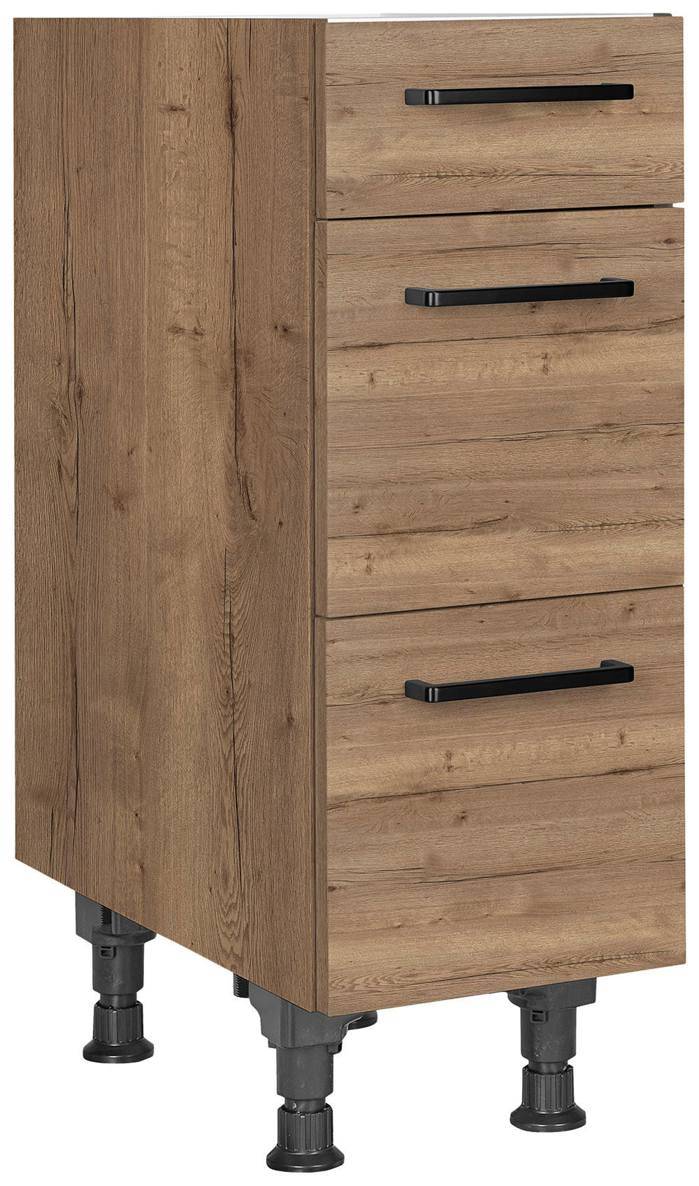 SCHUBKASTENUNTERSCHRANK 30/87/56 cm  in Eiche dunkel  - Eiche dunkel/Schwarz, MODERN, Holzwerkstoff/Metall (30/87/56cm) - Nobilia