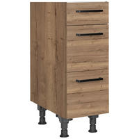 SCHUBKASTENUNTERSCHRANK 30/87/56 cm  in Eiche dunkel  - Eiche dunkel/Schwarz, MODERN, Holzwerkstoff/Metall (30/87/56cm) - Nobilia