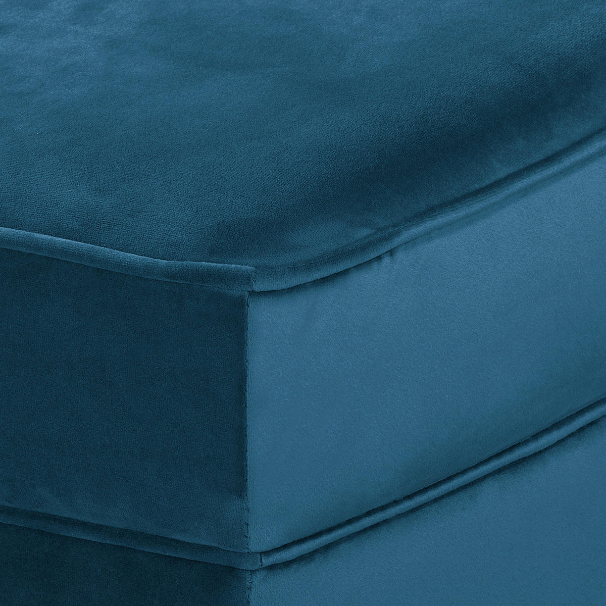 RÉCAMIERE Samt Dunkelblau  - Braun/Dunkelblau, Design, Holz/Textil (185/93/75cm) - Livetastic