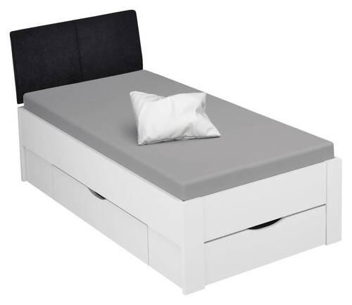 STAURAUMBETT 90/200 cm  in Weiß  - Schwarz/Weiß, Design, Holzwerkstoff (90/200cm) - Xora
