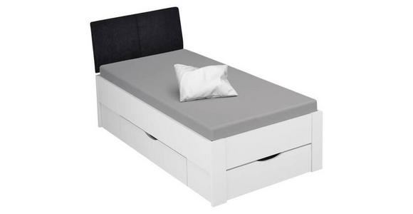STAURAUMBETT 90/200 cm in Weiß - Schwarz/Weiß, Design, Holzwerkstoff (90/200cm) - Xora