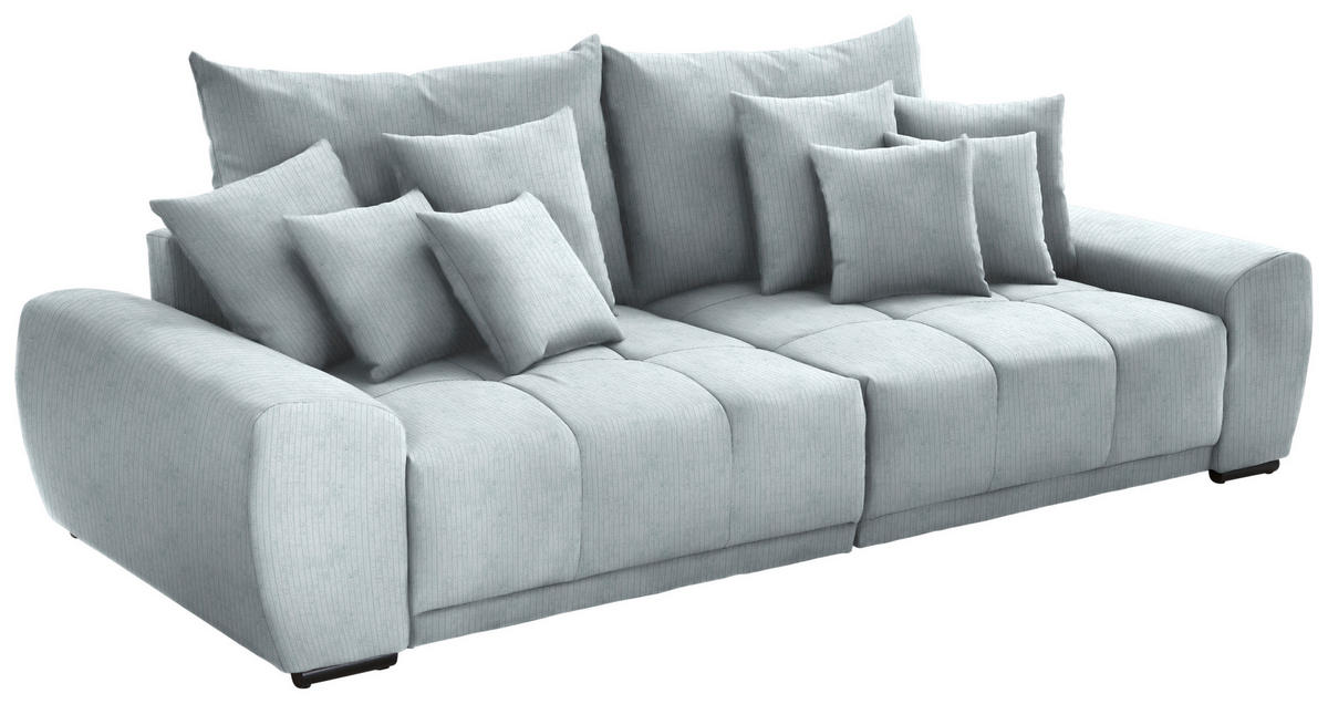 BIGSOFA in Feincord Mintgrün  - Schwarz/Mintgrün, Konventionell, Holz/Textil (280/67/120cm) - Carryhome