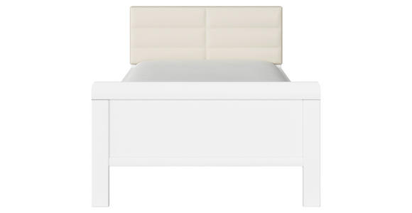 BETT 90/200 cm  in Weiß, Champagner  - Champagner/Weiß, Design, Holzwerkstoff/Textil (90/200cm) - Novel