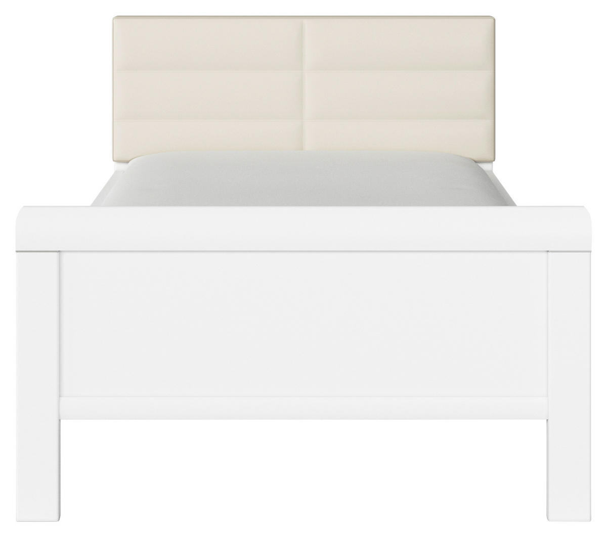 BETT 90/200 cm  in Weiß, Champagner  - Champagner/Weiß, Design, Holzwerkstoff/Textil (90/200cm) - Novel