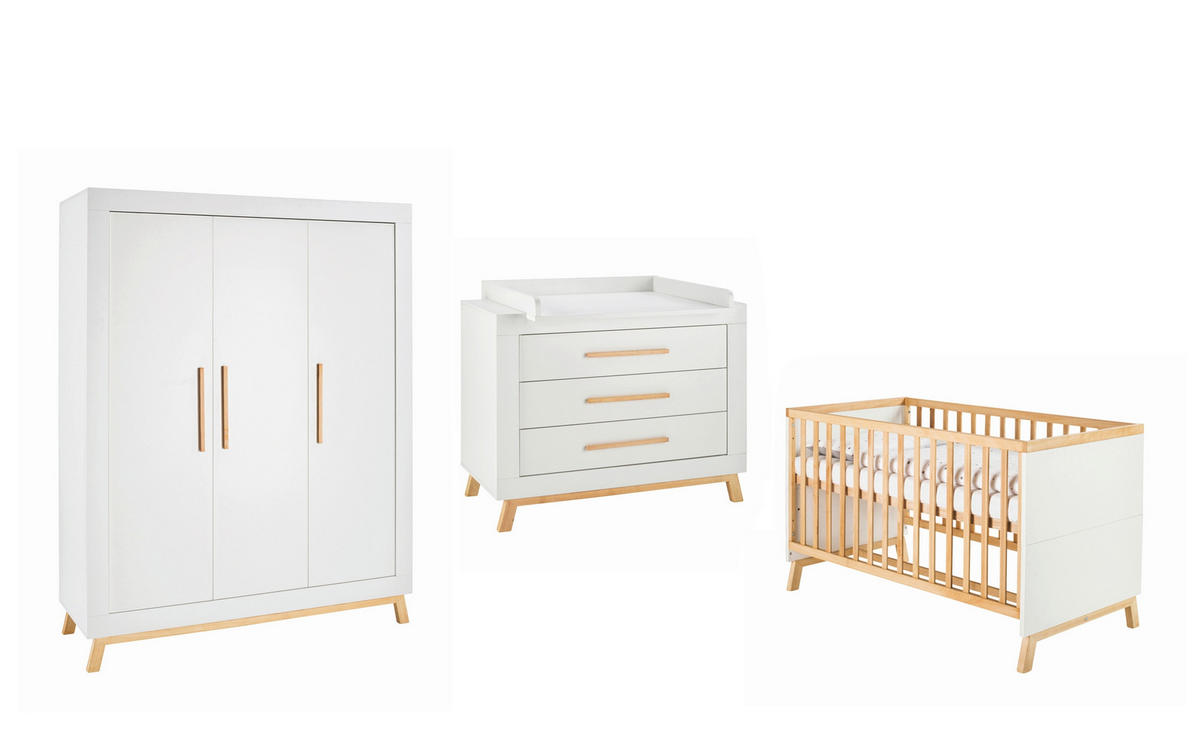BABYZIMMER Miami White  - Buchefarben/Weiß, Basics, Holz/Holzwerkstoff - Schardt