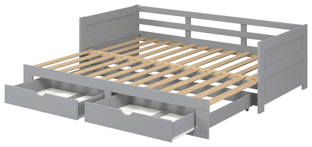 AUSZIEHBETT 200/100 cm Grau  - Naturfarben/Grau, Modern, Holz/Holzwerkstoff (200/100cm) - MID.YOU