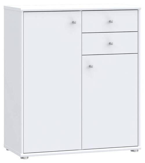 KOMMODE in - Alufarben/Weiß, Design, Holzwerkstoff (73,7/85,5cm)
