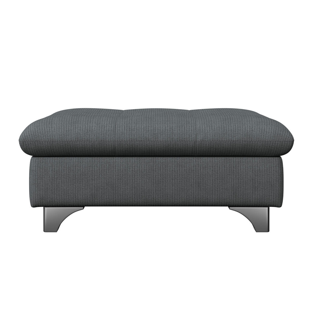 HOCKER Chenille Graphitfarben  - Chromfarben/Graphitfarben, KONVENTIONELL, Textil/Metall (108/46/108cm) - Livetastic