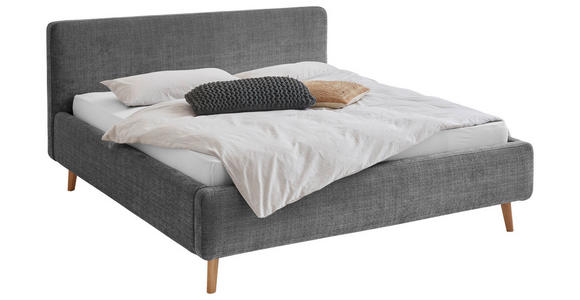 POLSTERBETT Anthrazit 160/200 cm  - Eichefarben/Anthrazit, Design, Holz/Textil (160/200cm) - Xora