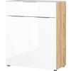 KOMÓD 83/102/42 cm  - tölgyfa színű/fekete, Modern, műanyag/faalapú anyag (83/102/42cm) - Premium Living
