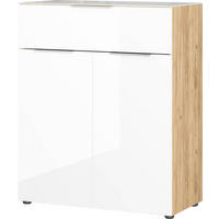 KOMÓD 83/102/42 cm  - tölgyfa színű/fekete, Modern, műanyag/faalapú anyag (83/102/42cm) - Premium Living