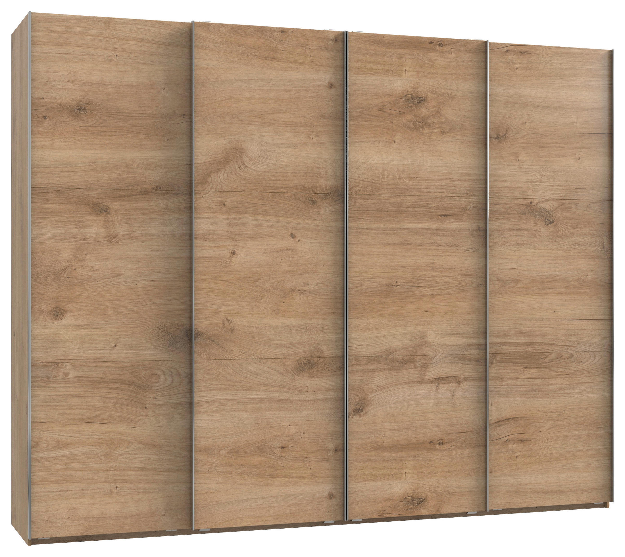 OMARA Z DRSNIMI VRATI, barve hrasta  - barve kroma/barve hrasta, Moderno, leseni material (300/236/65cm) - Modern Living