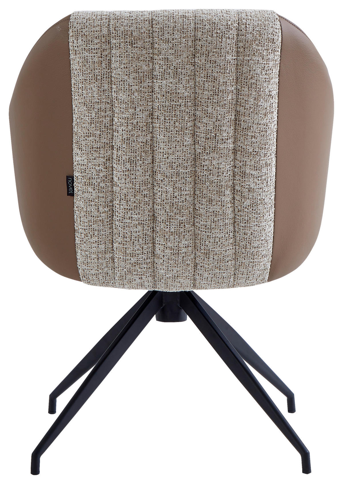 ARMLEHNSTUHL  in Eisen Leinenoptik Echtleder pigmentiert  - Schwarz/Braun, Design, Leder/Textil (60/82/62cm) - Novel