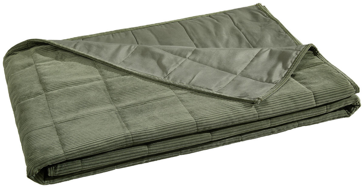 TAGESDECKE - Grün, Basics, Textil (220/240cm) - Novel