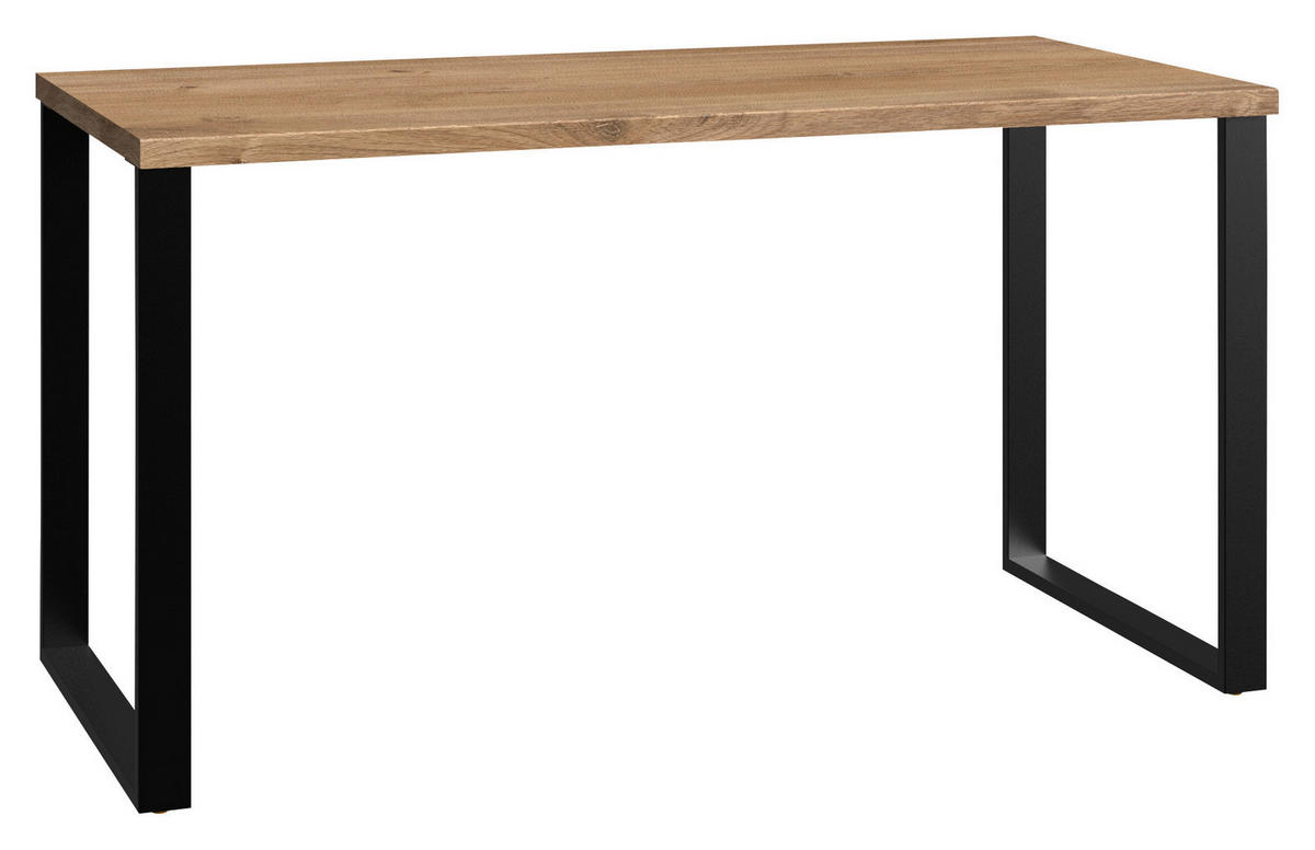 JUGENDSCHREIBTISCH 140/70/74 cm  - Eichefarben/Graphitfarben, Design, Holzwerkstoff/Metall (140/70/74cm) - MID.YOU