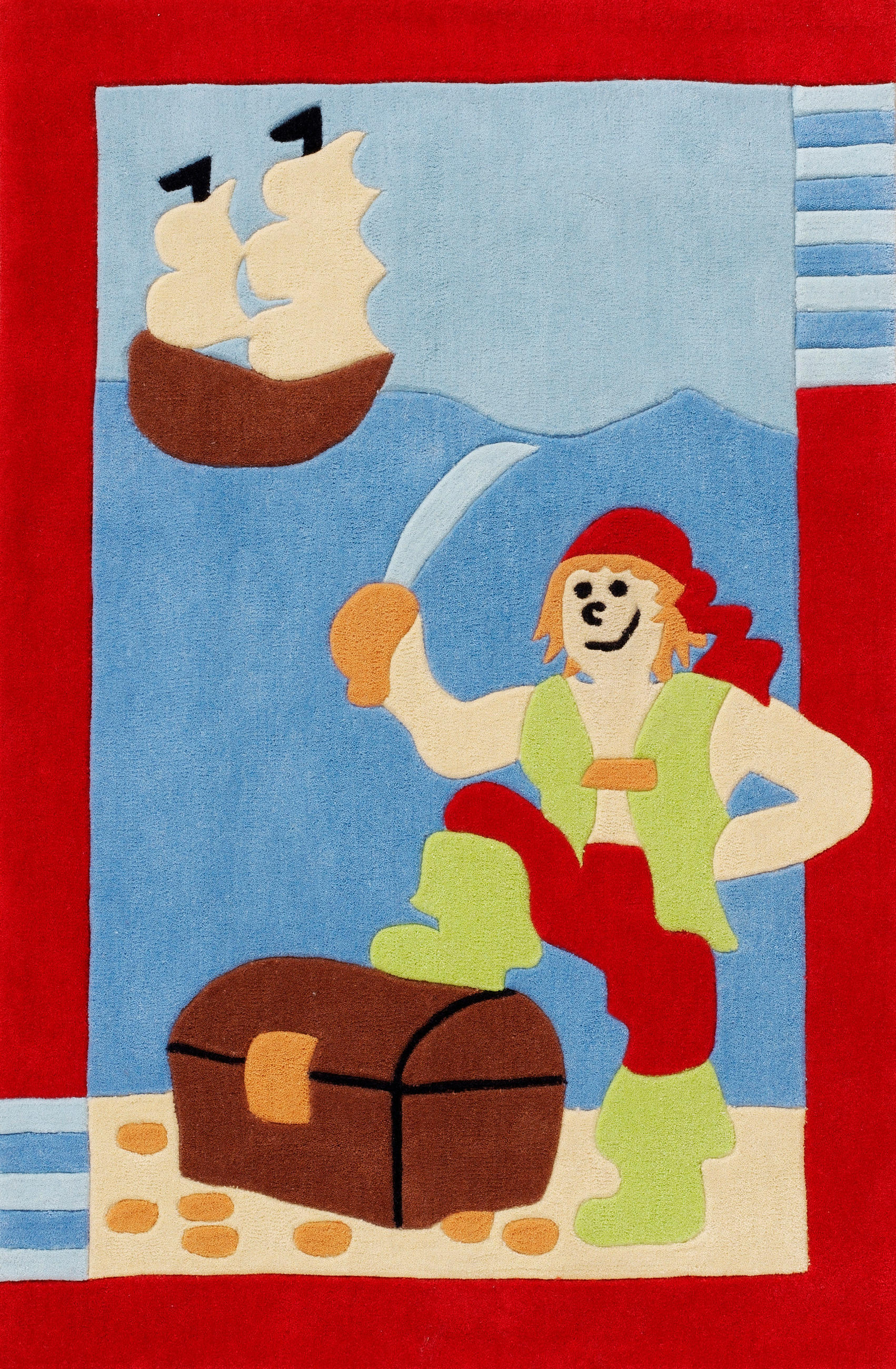 Ben'n'jen Kinderteppich BC Kids Blau, Mehrfarbig, Rot 80x150 cm