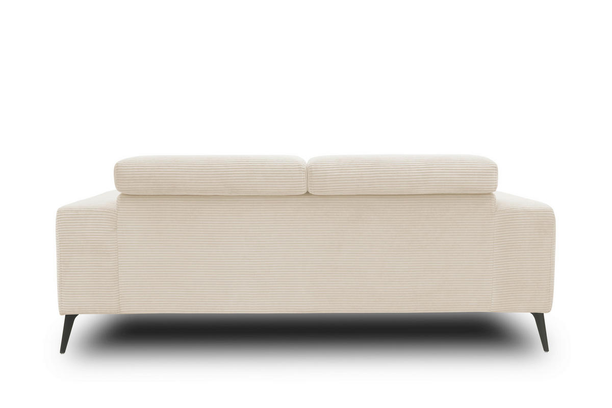 2-SITZER-SOFA TRENTO Mikrofaser Creme  - Dunkelgrau/Creme, MODERN, Textil/Metall (208/79/104cm) - MID.YOU