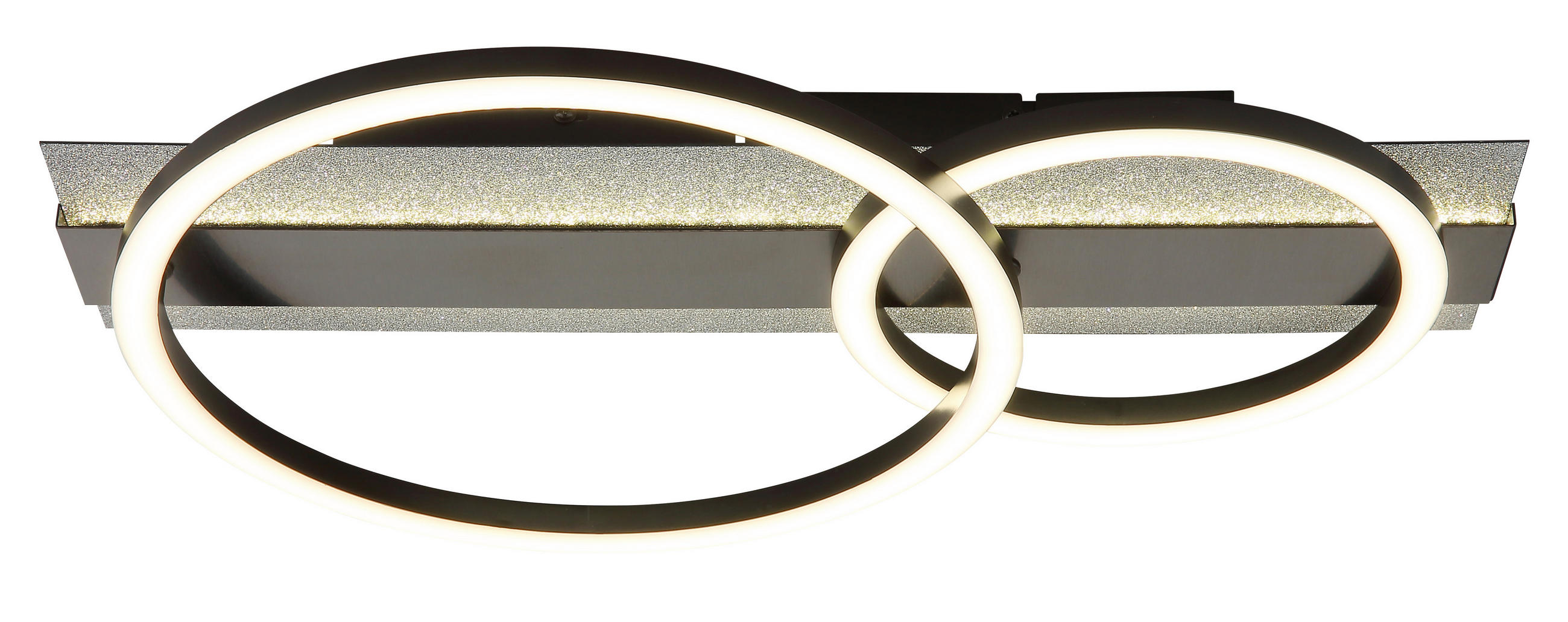 LED-DECKENLEUCHTE 48,2/30/8,8 cm   - Silberfarben/Schwarzchrom, Design, Kunststoff/Metall (48,2/30/8,8cm) - Globo