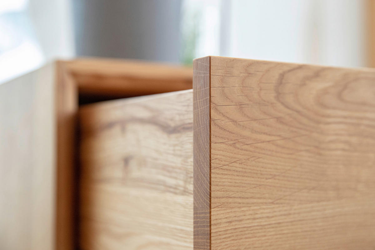 NACHTSCHRANK 50/19/35 cm Eiche massiv  - Eichefarben, MODERN, Holz (50/19/35cm) - Linea Natura