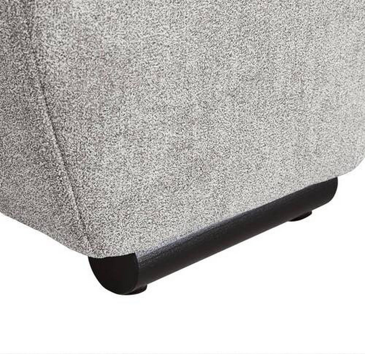 BIGSOFA in Flachgewebe Hellgrau  - Hellgrau/Schwarz, Konventionell, Holz/Textil (280/67/120cm) - Carryhome