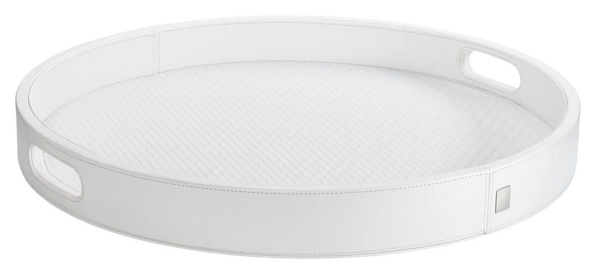 TABLETT Holz, Textil  - Weiß, Basics, Holz/Textil (46/5,5cm) - Joop!