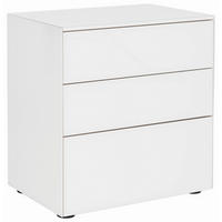 NACHTTISCH 58/62.5/40.3 cm  in Weiss  - Weiss/Schwarz, Konventionell, Glas/Holzwerkstoff (58/62.5/40.3cm)