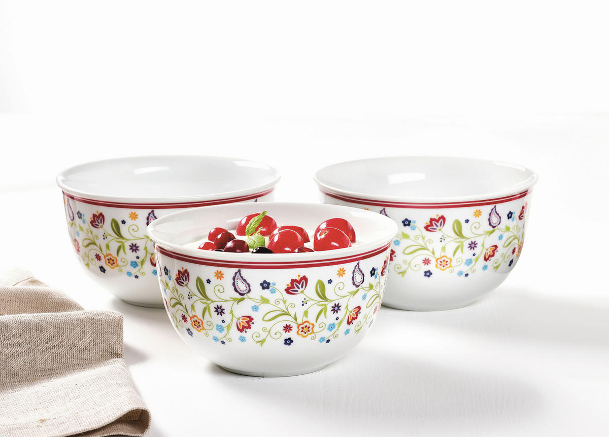 MÜSLISCHALENSET Shanti  - Multicolor/Weiß, KONVENTIONELL, Keramik (16/15/14,5cm) - Ritzenhoff Breker