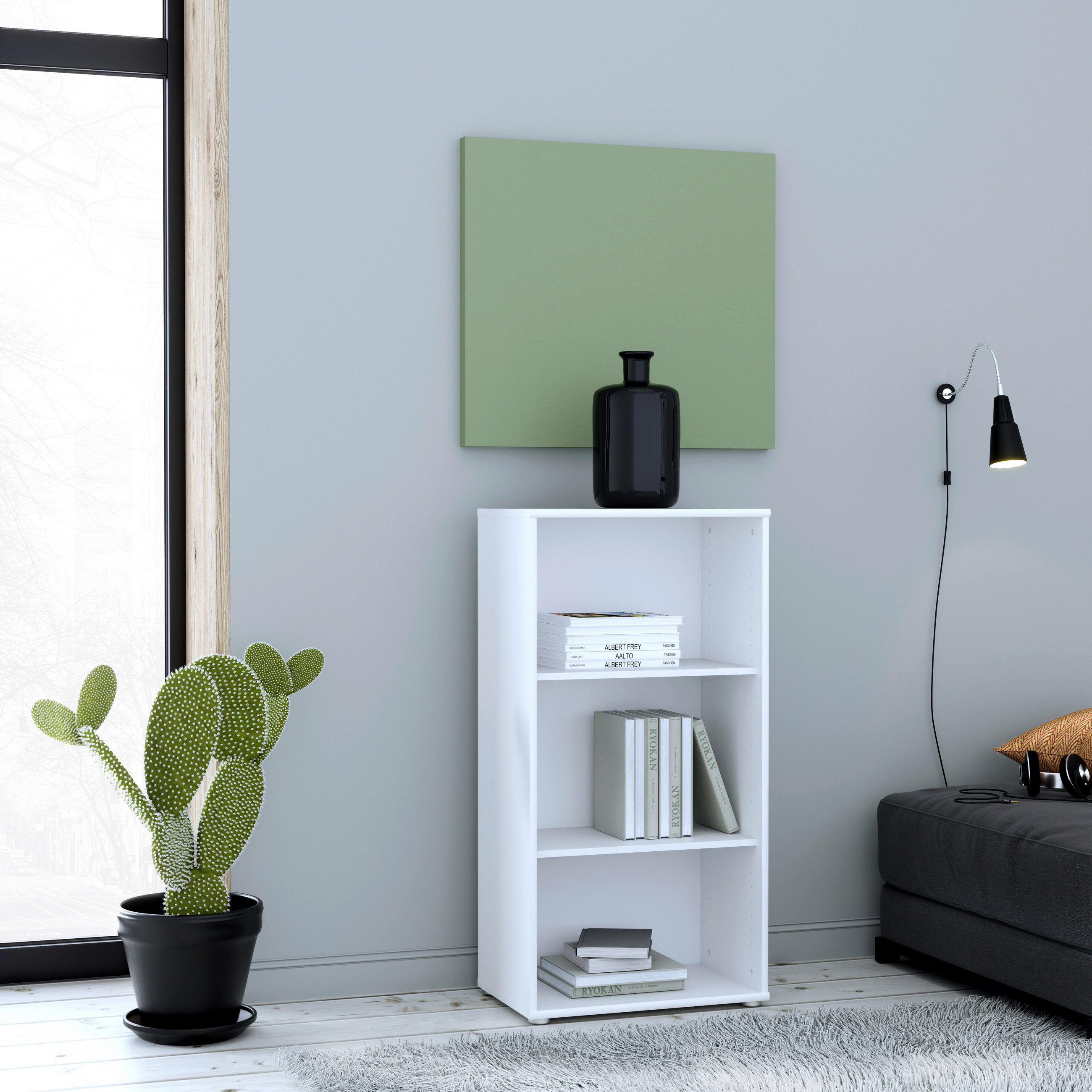 REGAL Weiß - Alufarben/Weiß, Design, Holzwerkstoff (54/111,1/348cm)
