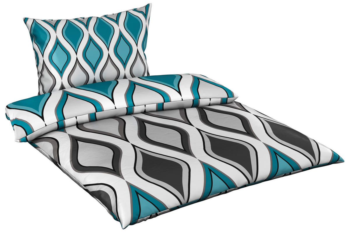 BETTWÄSCHE Satin 140/200 cm  - Blau, KONVENTIONELL (140/200cm) - Esposa