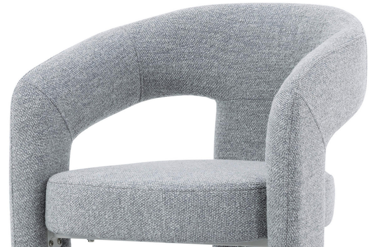 STOLICA S NASLONOM ZA RUKE  siva  metal, tekstil      - siva, Moderno, metal/tekstil (58/81/61cm) - Niels Andersson