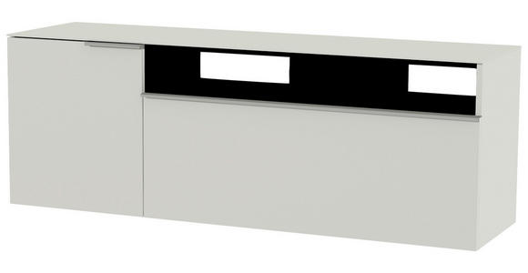 LOWBOARD 160/65/45 cm  - Alufarben/Weiß, Design, Glas/Holzwerkstoff (160/65/45cm) - Moderano