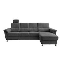 ECKSOFA in Chenille Anthrazit  - Chromfarben/Anthrazit, Konventionell, Textil/Metall (292/165cm) - Livetastic