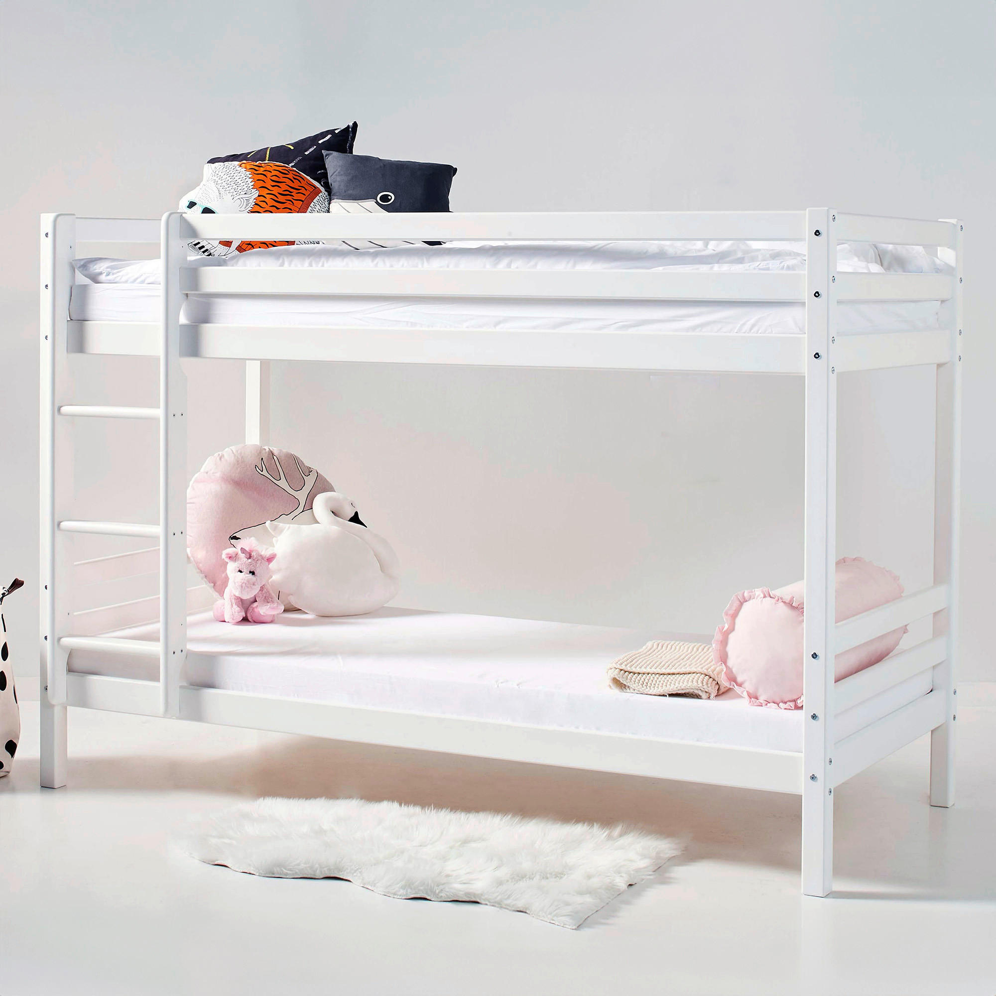 ETAGENBETT 70/190 cm Weiß  - Naturfarben/Weiß, MODERN, Holz (70/190cm) - MID.YOU